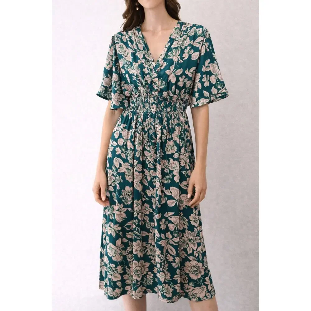 bohme green dress Rosalind Midi Dress in Teal